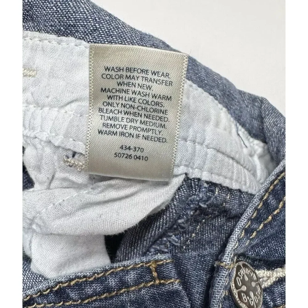 Oshkosh Bgosh Girls‎ Denim Overalls 18 Months Vestbak Embroidered Rainbow Heart